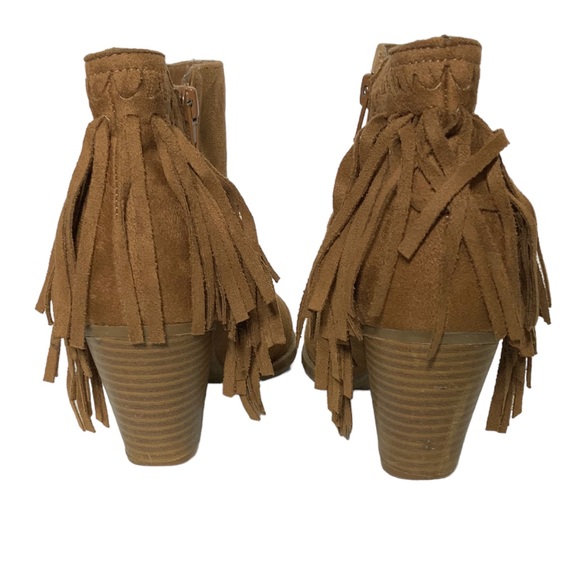 Indigo Rd Boots Fringe Ankle Western Boho Booties Womens Suede Light Brown 7.5 M - Picture 2 of 15